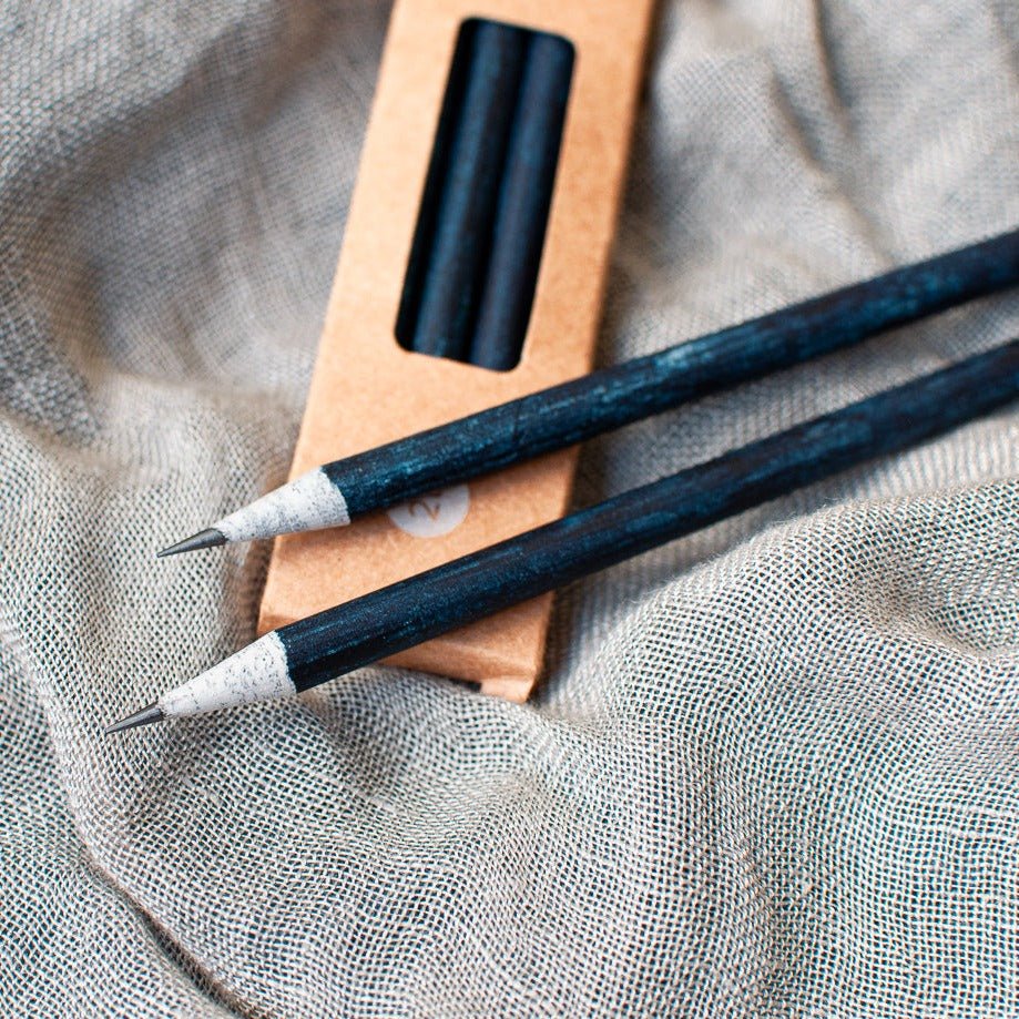 Recycled paper pencils - Hand dyed and patterns - The Second Life India