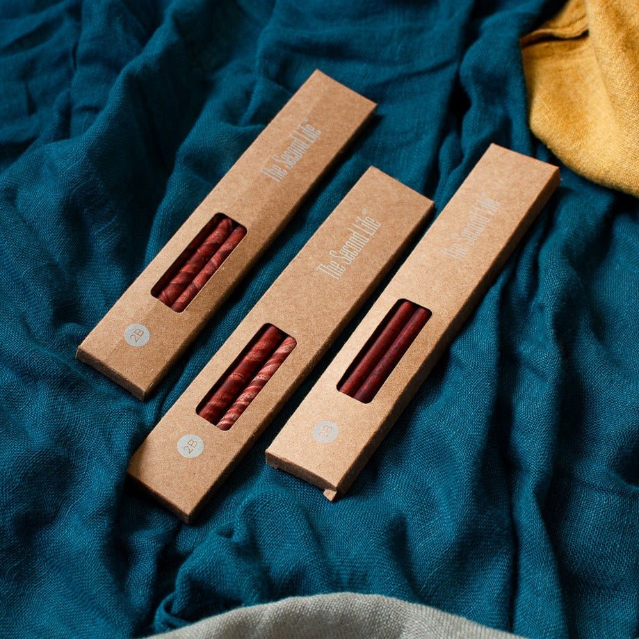 Recycled paper pencils - Hand dyed and patterns - The Second Life India