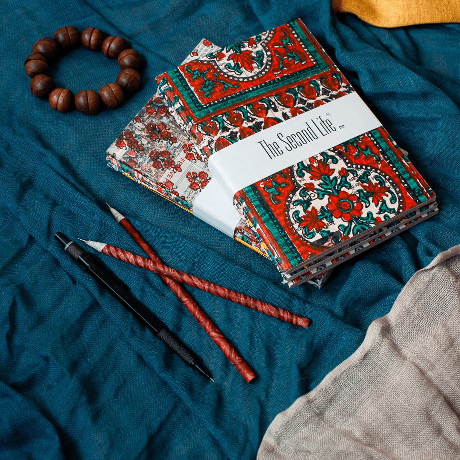 Set of Saddle stitch booklets - Upcycled and recycled papers - The Second Life India