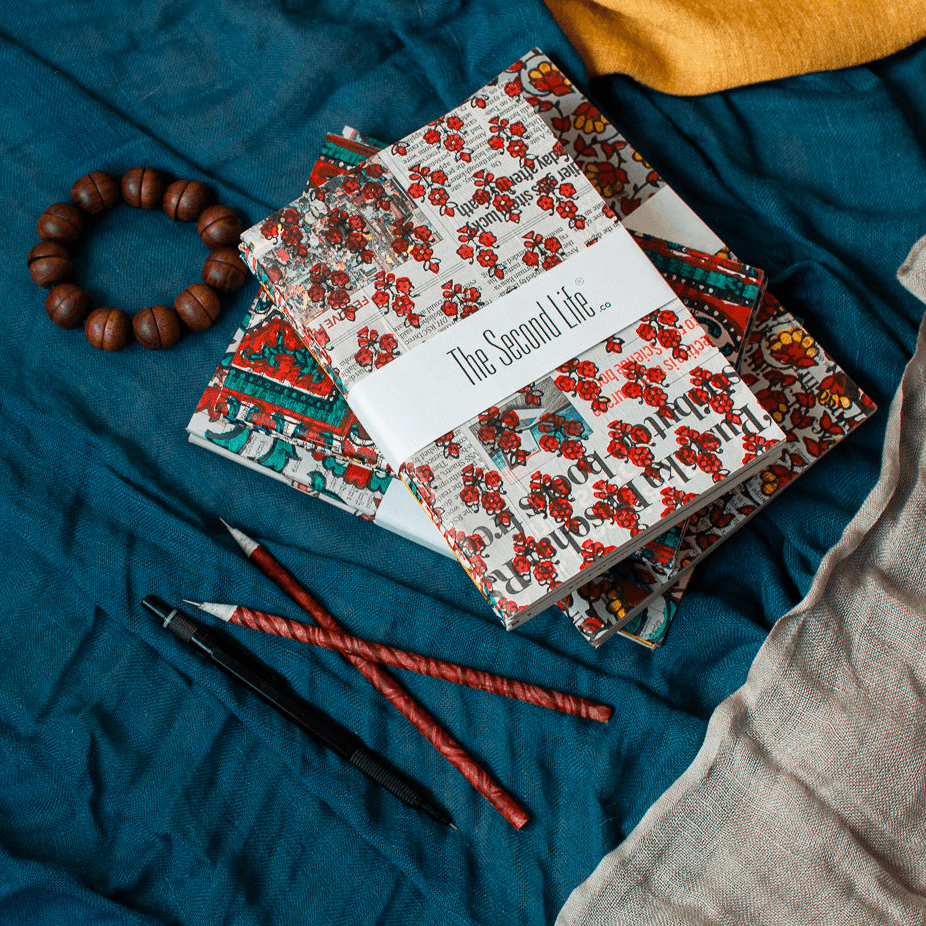 Set of Saddle stitch booklets - Upcycled and recycled papers - The Second Life India