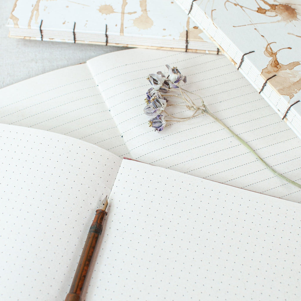 Coffee Essence: Coptic Bound Notebook with Upcycled Coffee Grounds - The Second Life India