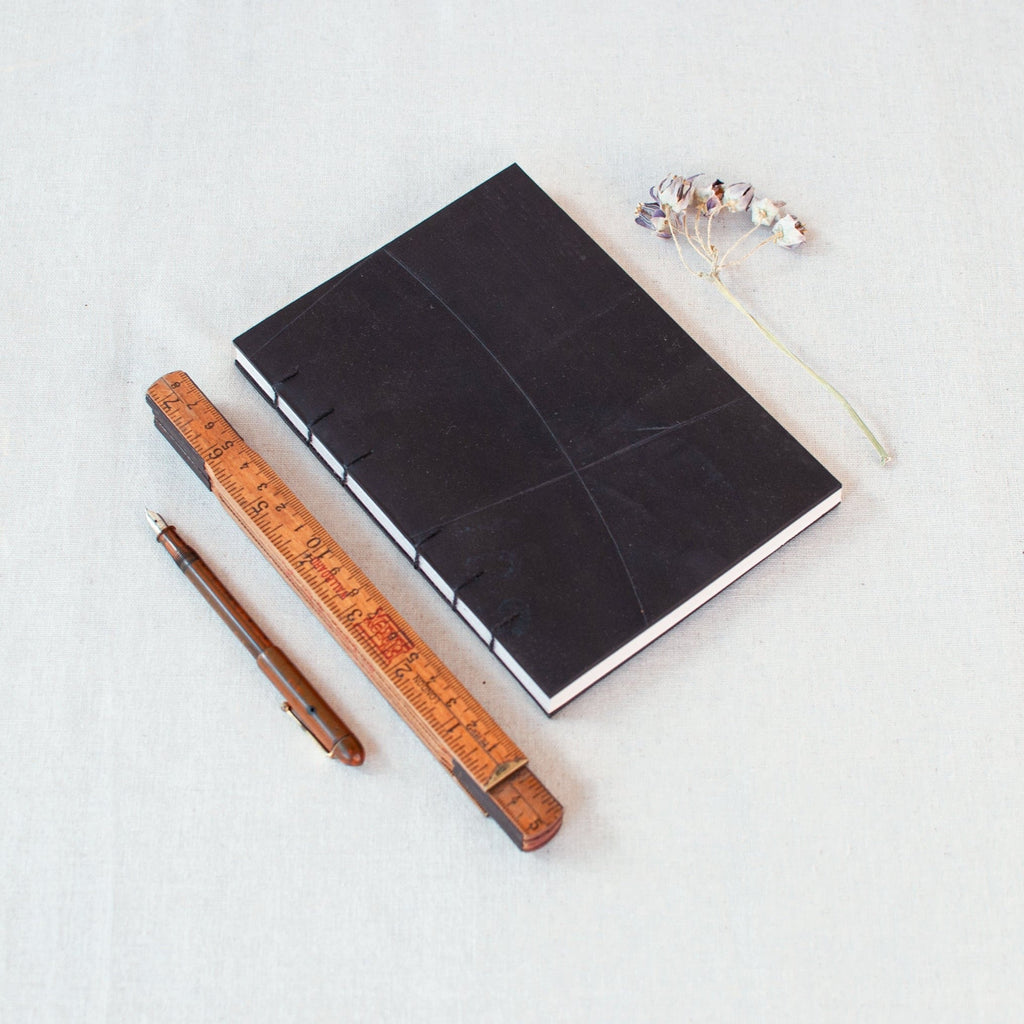 Coptic bound note book - Upcycled tyre tube cover - The Second Life India