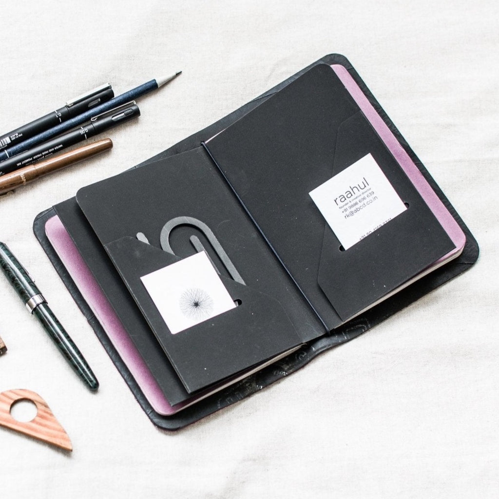 Embroidered travelogue / Planner - Upcycled tyre tube and recycled felt - The Second Life India
