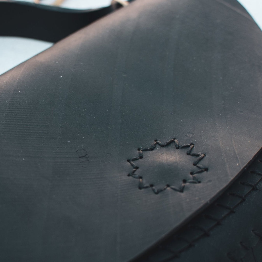 Hand-stitched sling bags for women - Upcycled tyre tube - The Second Life India