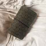 Embroidered travelogue / Planner - Upcycled tyre tube and recycled felt