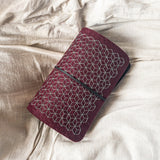 Embroidered travelogue / Planner - Upcycled tyre tube and recycled felt