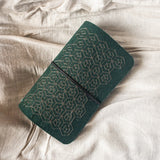 Embroidered travelogue / Planner - Upcycled tyre tube and recycled felt