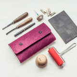 Multipurpose pouches - Upcycled tyre tube, waste wood and recycled felt - The Second Life India