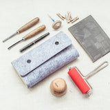 Multipurpose pouches - Upcycled tyre tube, waste wood and recycled felt - The Second Life India