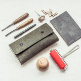 Multipurpose pouches - Upcycled tyre tube, waste wood and recycled felt - The Second Life India