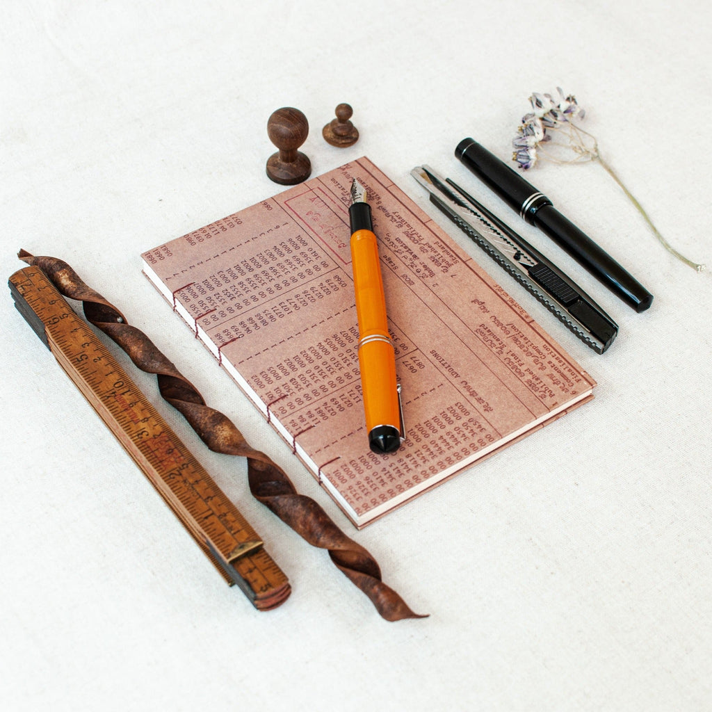 Old gold Relics: Upcycled Engineering Prints Handcrafted Notebooks - The Second Life India