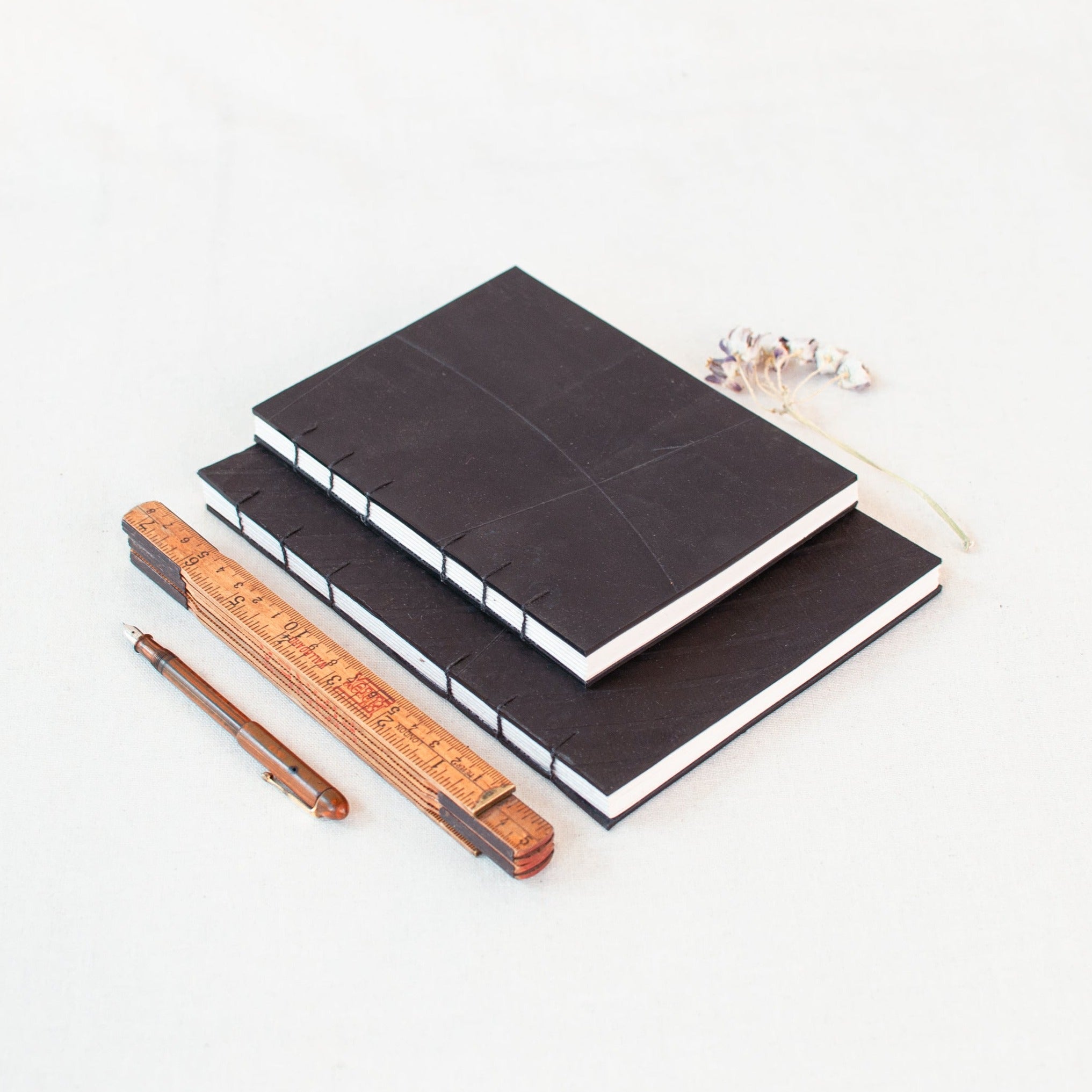 Coptic bound note book - Upcycled tyre tube cover - The Second Life India