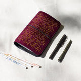 Embroidered travelogue / Planner - Upcycled tyre tube and recycled felt - The Second Life India