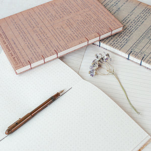 Old gold Relics: Upcycled Engineering Prints Handcrafted Notebooks - The Second Life India