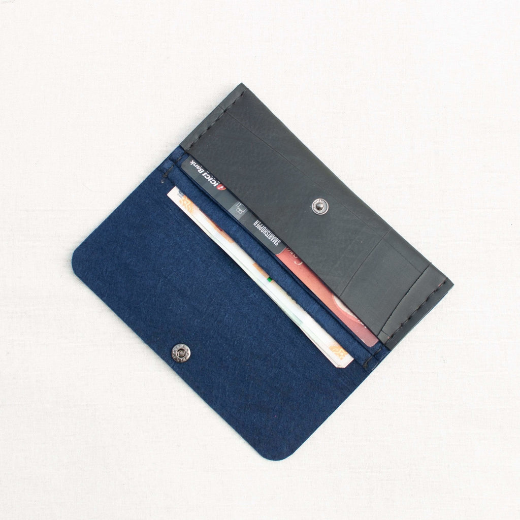 Women's Wallet - Upcycled tyre tube and recycled felt - The Second Life India
